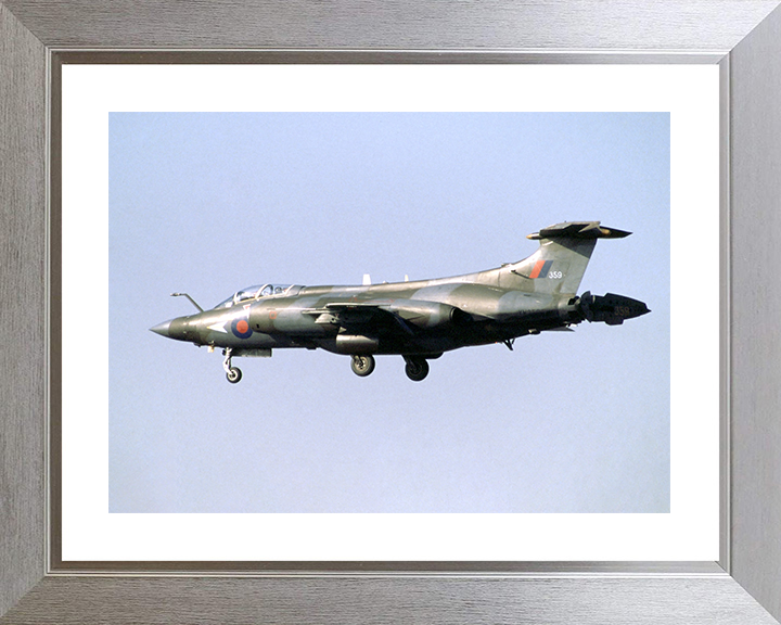 RAF Buccaneer in flight 1990 Photo Print - Royal Air Force Aircraft Posters, Prints, & Visual Artwork Hampshire Prints 10 x 8 Silver Frame Yes
