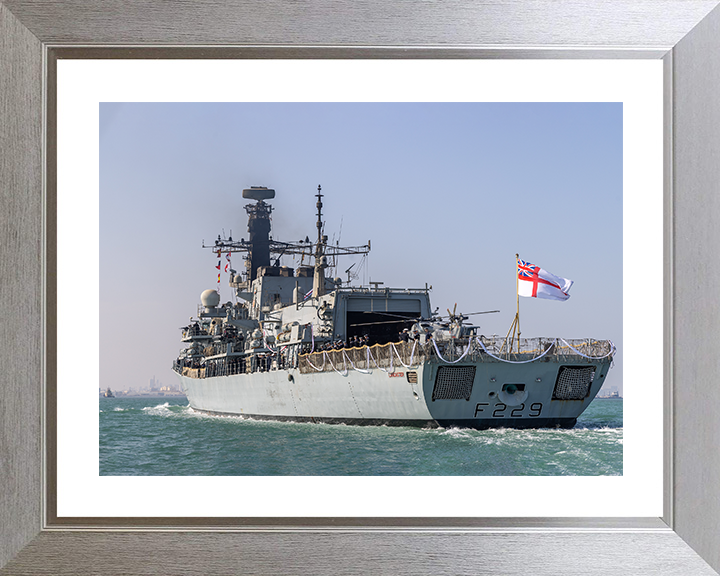HMS Lancaster (F229) Photo Print - Paying Off 2025 - Royal Navy Type 23 Frigate Posters, Prints, & Visual Artwork Hampshire Prints 10 x 8 Silver Frame Yes