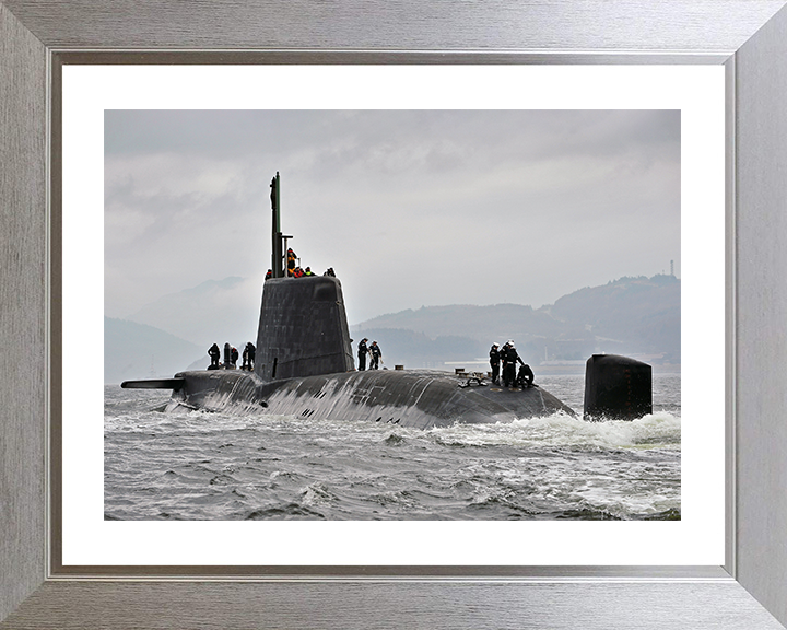 HMS Astute (S119) Photo Print - Faslane Return 2012 - Royal Navy Astute Class Submarine Hampshire Prints 10 x 8 Silver Frame Yes