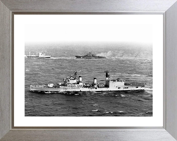 HMS Blake (C99) Photo Print - Escorting 1976 - Royal Navy Tiger Class Light Cruiser Posters, Prints, & Visual Artwork Hampshire Prints 10 x 8 Silver Frame Yes