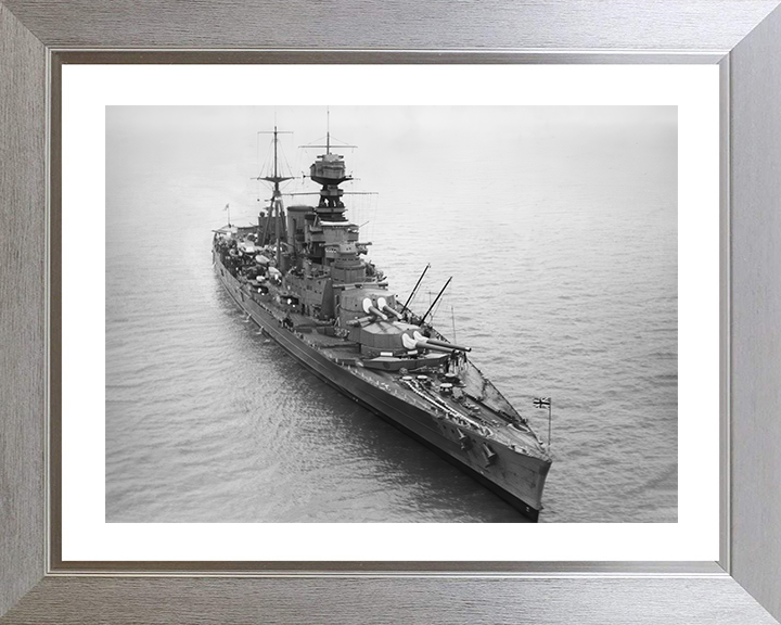 HMS Hood (51) Photo Print - At Sea - Royal Navy Admiral Class Battlecruiser Hampshire Prints 10 x 8 Silver Frame Yes