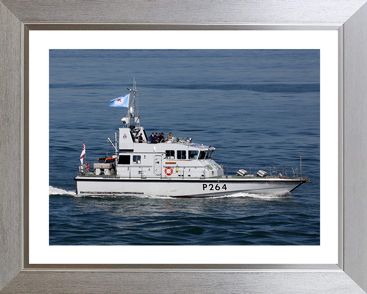 HMS Archer (P264) Photo Print - at sea 2018 - Royal Navy Archer Class P2000 Patrol Vessel Posters, Prints, & Visual Artwork Hampshire Prints 10 x 8 Silver Frame Yes