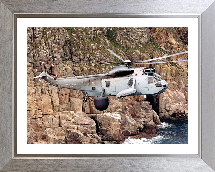 Sea King Mk.2 Airborne Early Warning Helicopter Photo Print - Royal Navy Aircraft Hampshire Prints 10 x 8 Silver Frame Yes