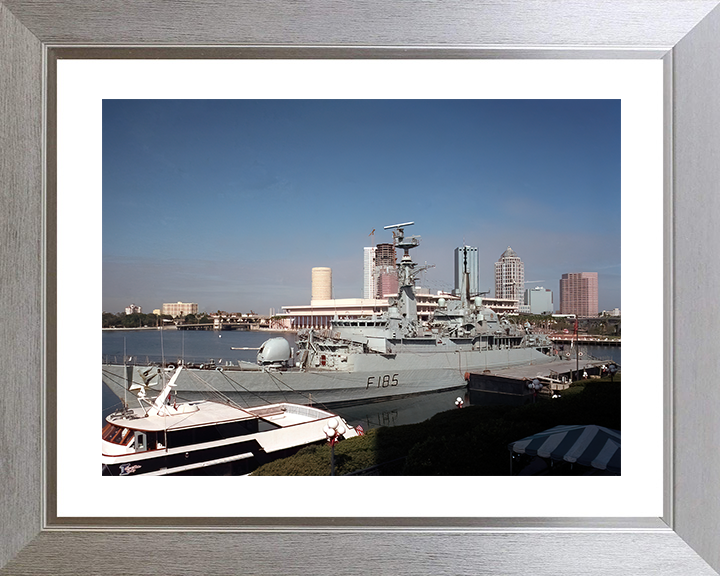 HMS Avenger (F185) Royal Navy Type 21 Frigate Alongside Photo Print Wall Art Decor Posters, Prints, & Visual Artwork Hampshire Prints 10 x 8 Silver Frame Yes