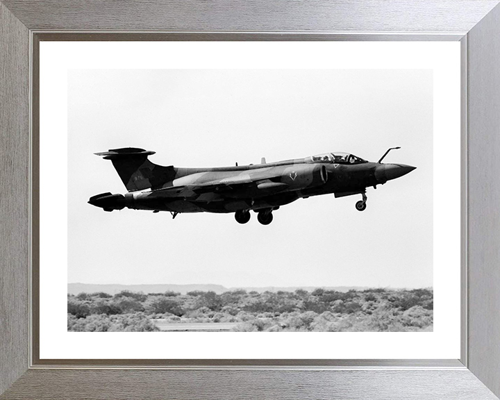 RAF Buccaneer S2B in Flight 1981 Photo Print - Royal Air Force Aircraft Posters, Prints, & Visual Artwork Hampshire Prints 10 x 8 Silver Frame Yes