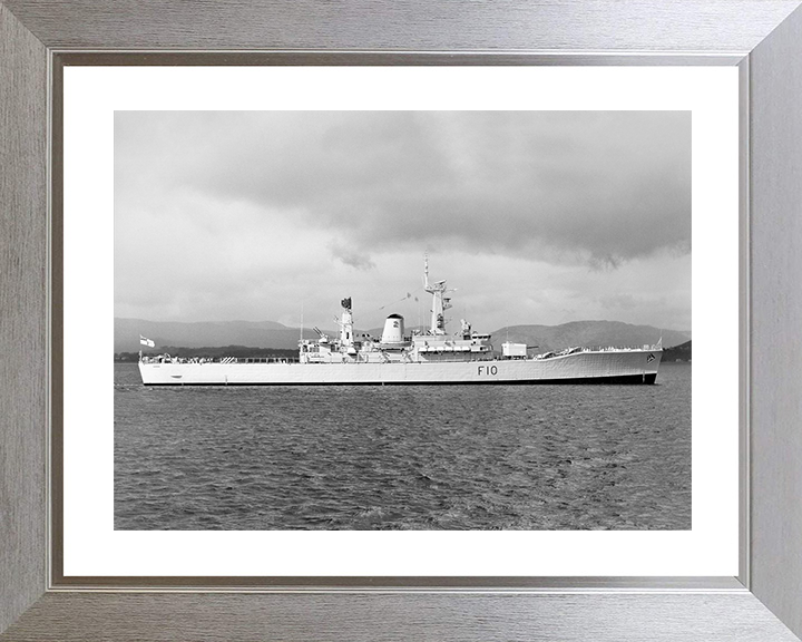 HMS Aurora (F10) Royal Navy Leander Class Frigate Starboard Beam View Photo Print Wall Art Decor Posters, Prints, & Visual Artwork Hampshire Prints 10 x 8 Silver Frame Yes