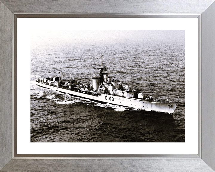 HMS Ulysses (R69) - At Sea - Royal Navy U Class Destroyer Photo Print Wall Art Naval Decor UK Posters, Prints, & Visual Artwork Hampshire Prints 10 x 8 Silver Frame Yes