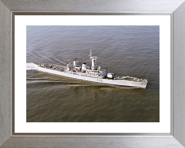 HMS Charybdis (F75) Royal Navy Leander Class Frigate From Above Photo Print Wall Art Decor Posters, Prints, & Visual Artwork Hampshire Prints 10 x 8 Silver Frame Yes