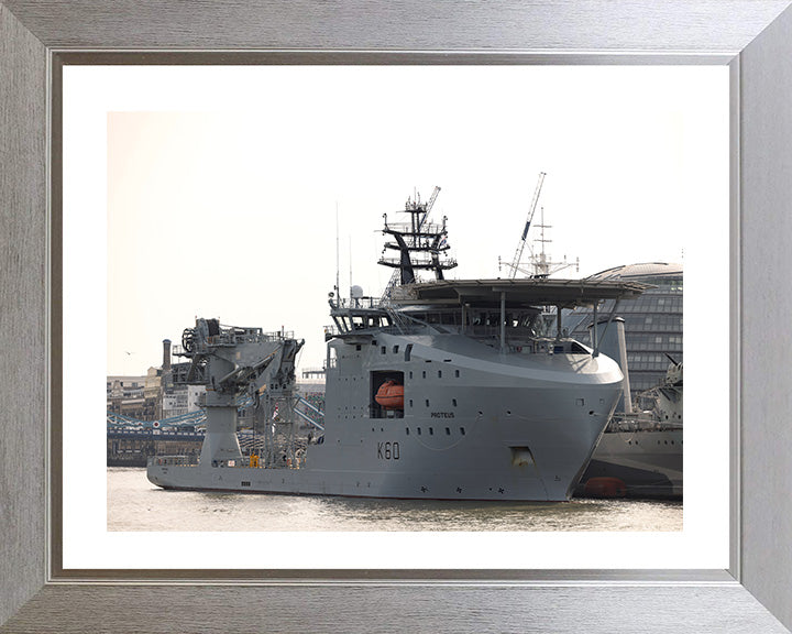 RFA Proteus (K60) Photo Print - London - Royal Fleet Auxiliary Ocean Surveillance Ship Hampshire Prints 10 x 8 Silver Frame Yes