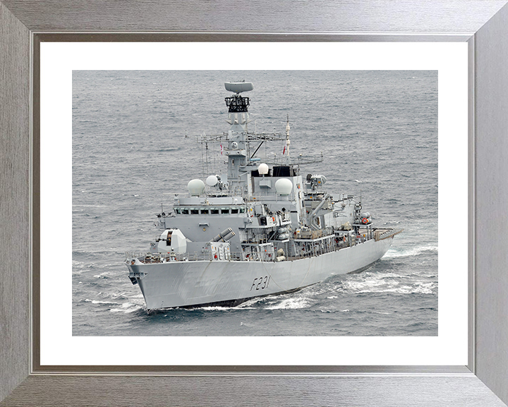 HMS Argyll (F231) Royal Navy Type 23 Frigate Caribbean 2014 Photo Print Wall Art Naval Decor Posters, Prints, & Visual Artwork Hampshire Prints 10 x 8 Silver Frame Yes