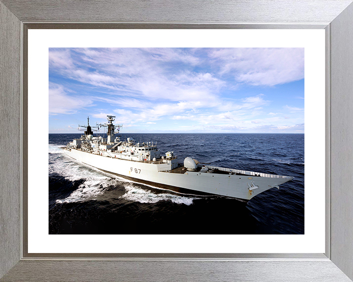 HMS Chatham (F87) Photo Print - Mediterranean 2010 - Royal Navy Type 22 Frigate Hampshire Prints 10 x 8 Silver Frame Yes