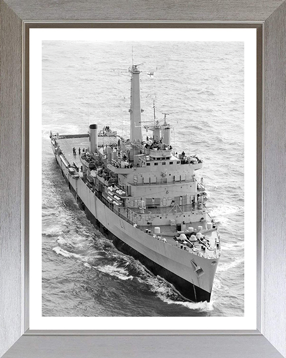 HMS Intrepid (L11) Photo Print - Starboard Bow View - Royal Navy Fearless Class Amphibious Ship Hampshire Prints 10 x 8 Silver Frame Yes
