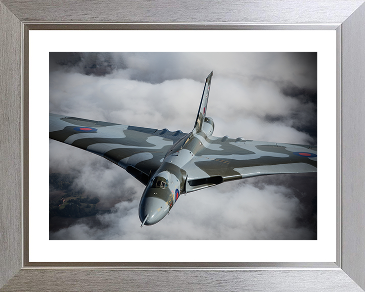 RAF Avro Vulcan Bomber Closeup Photo Print - Royal Air Force Aircraft Posters, Prints, & Visual Artwork Hampshire Prints 10 x 8 Silver Frame Yes