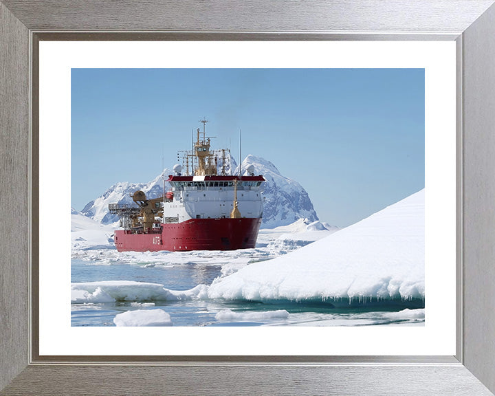 HMS Protector (A173) Photo Print - Starboard Bow View - Royal Navy Ice Patrol Vessel Hampshire Prints 10 x 8 Silver Frame Yes