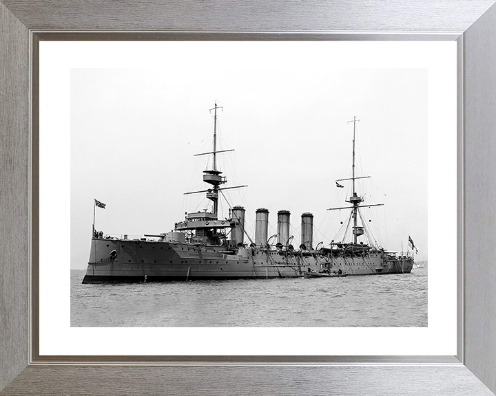 HMS Argyll (1904) Royal Navy Devonshire Class Cruiser Port Side View Warship Photo Print Wall Art Decor Posters, Prints, & Visual Artwork Hampshire Prints 10 x 8 Silver Frame Yes