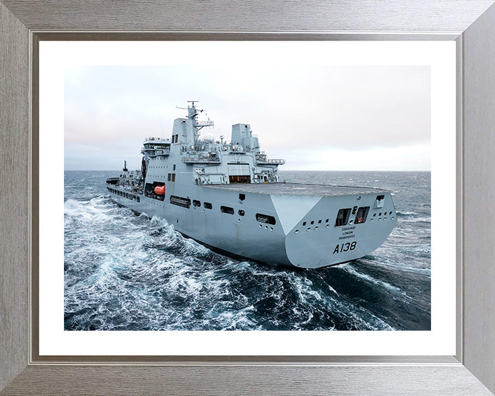 RFA Tidesurge (A138) Photo Print - Port Quarter View - Royal Fleet Auxiliary Tide class Tanker Hampshire Prints 10 x 8 Silver Frame Yes