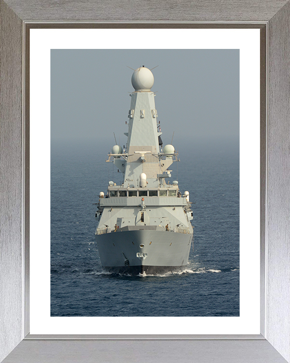 HMS Diamond (D34) Photo Print - Bow View 2012 - Royal Navy Type 45 Destroyer Posters, Prints, & Visual Artwork Hampshire Prints 10 x 8 Silver Frame Yes