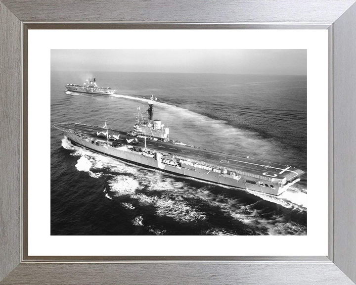 HMS Centaur (R06) Royal Navy Centaur Class Carrier High Port Side View Photo Print Wall Art Decor Posters, Prints, & Visual Artwork Hampshire Prints 10 x 8 Silver Frame Yes