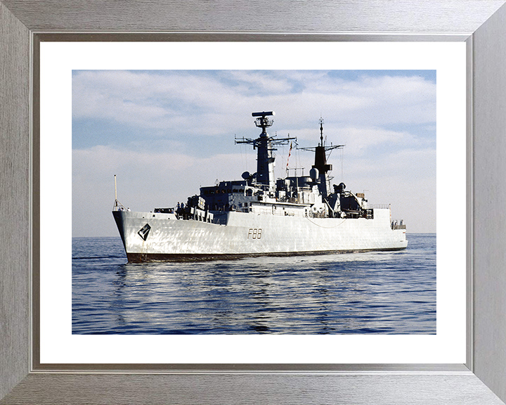 HMS Broadsword (F88) Royal Navy Type 22 Frigate Calm Sea Port Side View Photo Print Wall Art Decor Posters, Prints, & Visual Artwork Hampshire Prints 10 x 8 Silver Frame Yes