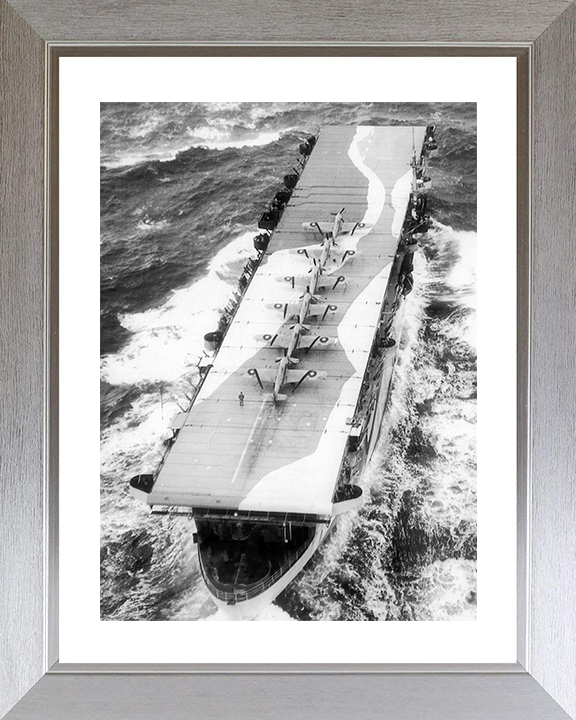 HMS Avenger (D14) Royal Navy Aircraft Carrier At Sea 1942 Photo Print Wall Art Decor Posters, Prints, & Visual Artwork Hampshire Prints 10 x 8 Silver Frame Yes