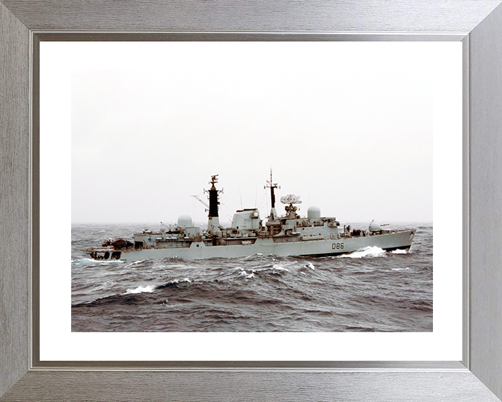 HMS Birmingham (D86) Royal Navy Type 42 Destroyer Underway Port View Photo Print Wall Art Decor Posters, Prints, & Visual Artwork Hampshire Prints 10 x 8 Silver Frame Yes