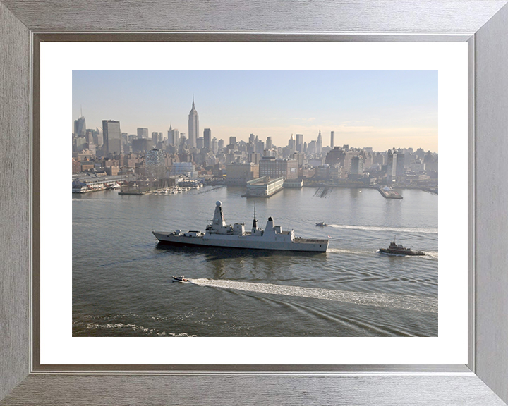 HMS Daring (D32) Royal Navy Type 45 Destroyer New York 2010 Photo Print Wall Art Decor Posters, Prints, & Visual Artwork Hampshire Prints 10 x 8 Silver Frame Yes
