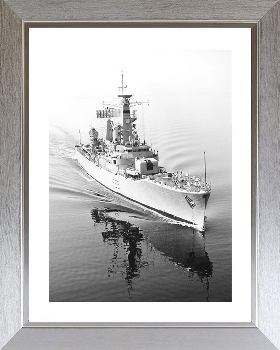 HMS Argonaut (F56) Royal Navy Leander Class Frigate On Calm Sea Photo Print Wall Art Decor Posters, Prints, & Visual Artwork Hampshire Prints 10 x 8 Silver Frame Yes