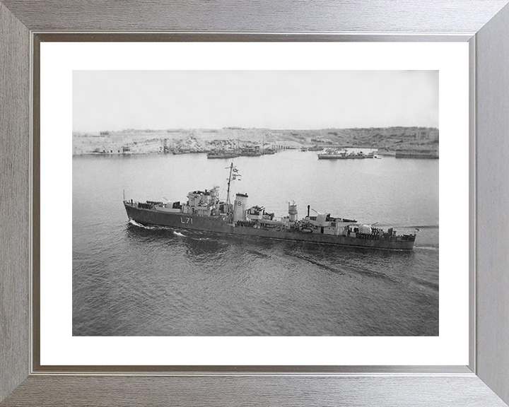 HMS Calpe (L71) Royal Navy Hunt Class Destroyer High Port Side View Photo Print Wall Art Decor Posters, Prints, & Visual Artwork Hampshire Prints 10 x 8 Silver Frame Yes