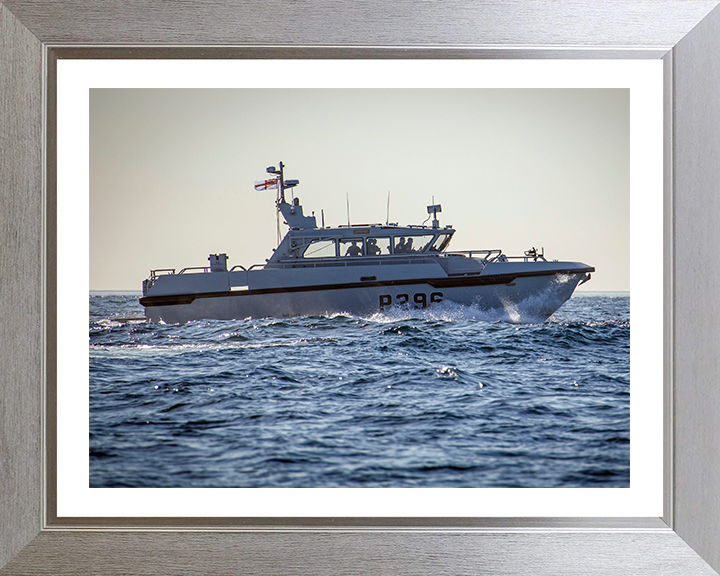 HMS Dagger (P296) Photo Print - Starboard View - Royal Navy Cutlass Class Patrol Vessel Hampshire Prints 10 x 8 Silver Frame Yes