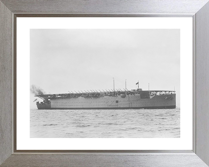 HMS Argus (I49) Royal Navy Aircraft Carrier Starboard Side View Photo Print Wall Art Decor Posters, Prints, & Visual Artwork Hampshire Prints 10 x 8 Silver Frame Yes