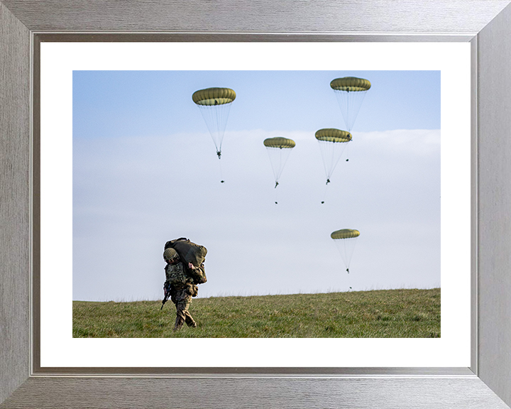 British Army Paratrooper Portrait 2026 Photo Print Wall Art Military Decor Poster Posters, Prints, & Visual Artwork Hampshire Prints 10 x 8 Silver Frame Yes