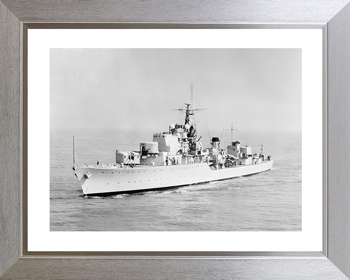 HMS Diamond (D35) Royal Navy Daring Class Destroyer Starboard Bow View Photo Print Wall Art Decor Posters, Prints, & Visual Artwork Hampshire Prints 10 x 8 Silver Frame Yes