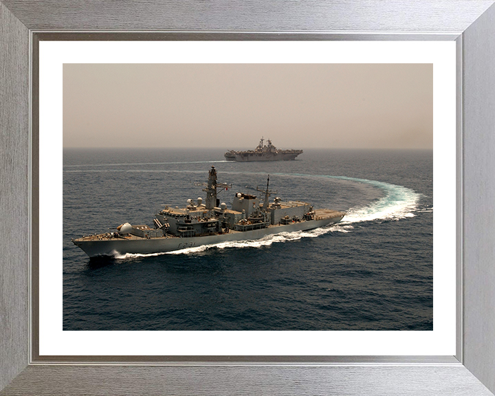 HMS Argyll (F231) Photo Print - Arabian Gulf 2005 - Royal Navy Type 23 Frigate Posters, Prints, & Visual Artwork Hampshire Prints 10 x 8 Silver Frame Yes