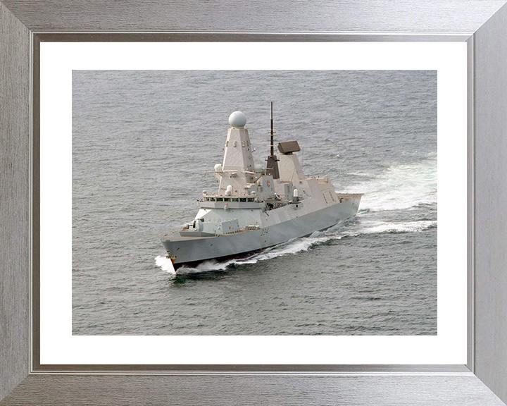 HMS Diamond (D34) Royal Navy Type 45 Destroyer Arabian Sea Photo Print Wall Art Decor Posters, Prints, & Visual Artwork Hampshire Prints 10 x 8 Silver Frame Yes