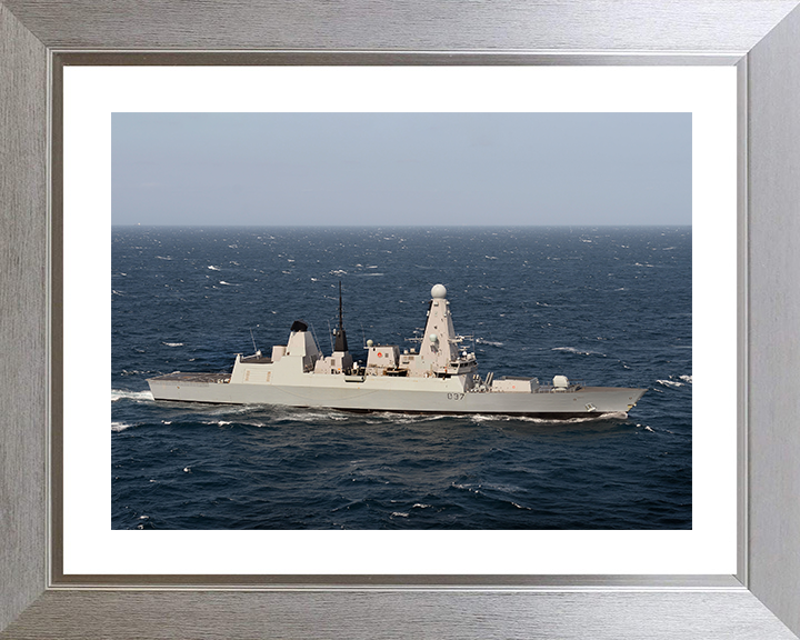 HMS Duncan (D37) Photo Print - At Sea 2015 - Royal Navy Type 45 Destroyer Posters, Prints, & Visual Artwork Hampshire Prints 10 x 8 Silver Frame Yes