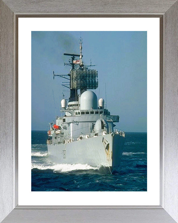 HMS Newcastle (D87) Photo Print - Underway - Royal Navy Type 42 Destroyer Hampshire Prints 10 x 8 Silver Frame Yes