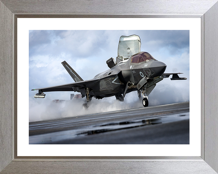F-35 Lightening Jet Taking Off 2025 Photo Print - Royal Navy Aircraft Hampshire Prints 10 x 8 Silver Frame Yes