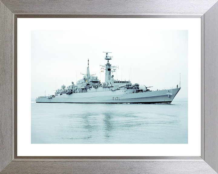 HMS Active (F171) Royal Navy Type 21 Frigate Photo Print Warship Wall Art Decor Posters, Prints, & Visual Artwork Hampshire Prints 10 x 8 Silver Frame Yes