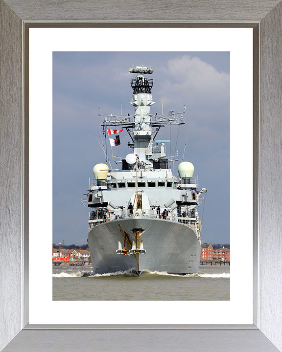 HMS Westminster (F237) Photo Print - Low Bow View - Royal Navy Type 23 Frigate Hampshire Prints 10 x 8 Silver Frame Yes