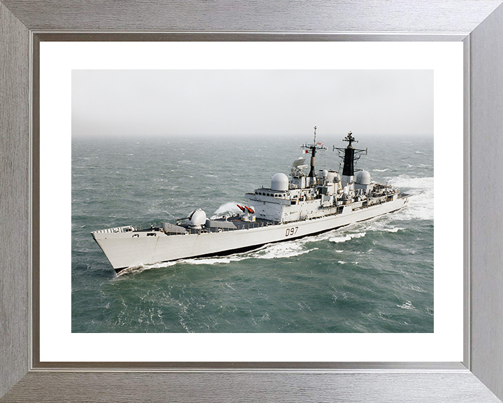 HMS Edinburgh (D97) Royal Navy Type 42 Destroyer At Sea 2001 Photo Print Wall Art Decor Posters, Prints, & Visual Artwork Hampshire Prints 10 x 8 Silver Frame Yes
