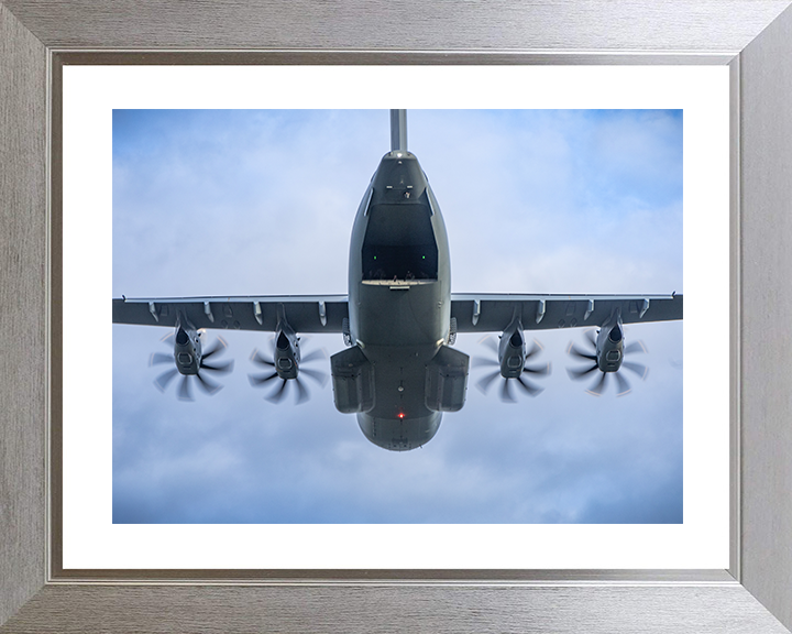 RAF Atlas A400M taking Fly Over Royal Air Force Aircraft Photo Print Wall Art Aviation Decor UK Posters, Prints, & Visual Artwork Hampshire Prints 10 x 8 Silver Frame Yes