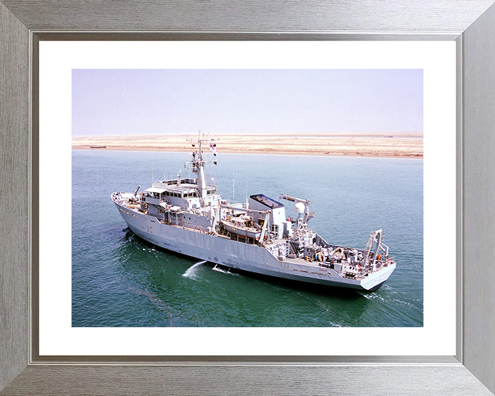 HMS Roebuck (H130) Photo Print - Umm Qasr 2003 - Royal Navy Coastal Survey Vessel Posters, Prints, & Visual Artwork Hampshire Prints 10 x 8 Silver Frame Yes
