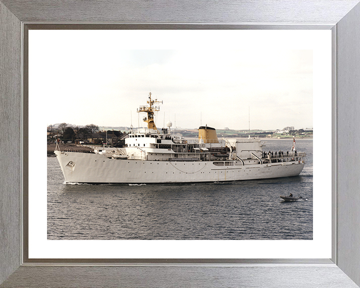 HMS Hecla (A133) Photo Print - Off Devonport - Royal Navy Hecla Class Survey Vessel