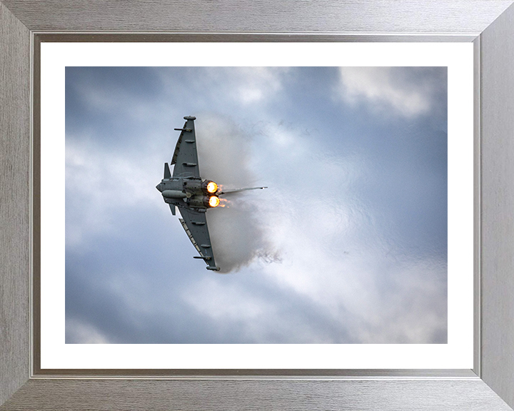 RAF Typhoon in flight Photo Print - Royal Air Force Aircraft Hampshire Prints 10 x 8 Silver Frame Yes
