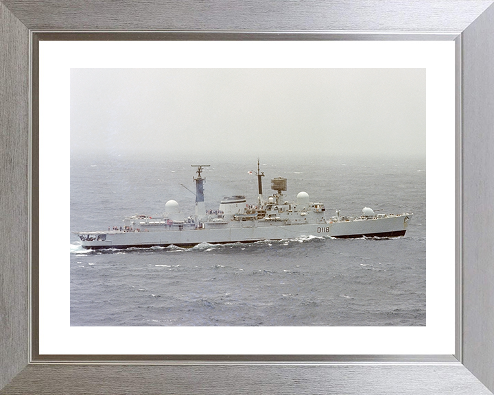 HMS Coventry (D118) Royal Navy Type 42 Destroyer At Sea 1982 Photo Print Wall Art Decor Posters, Prints, & Visual Artwork Hampshire Prints 10 x 8 Silver Frame Yes