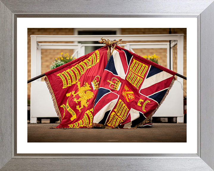 The Colours of the Welsh Guards Photo Print - British Army Hampshire Prints 10 x 8 Silver Frame Yes