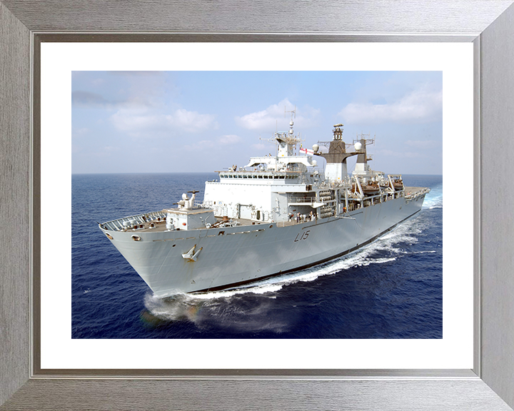 HMS Bulwark (L15) Photo Print - Operation Highbrow 2006 - Royal Navy Albion Class Amphibious Ship Hampshire Prints 10 x 8 Silver Frame Yes