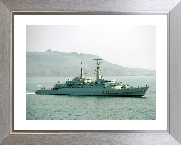HMS Avenger (F185) Royal Navy Type 21 Frigate High Starboard Side View Photo Print Wall Art Decor Posters, Prints, & Visual Artwork Hampshire Prints 10 x 8 Silver Frame Yes