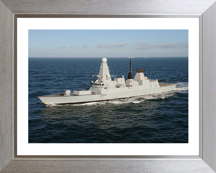 HMS Diamond (D34) Photo Print - At Sea April 2013 - Royal Navy Type 45 Destroyer Posters, Prints, & Visual Artwork Hampshire Prints 10 x 8 Silver Frame Yes