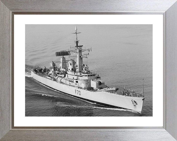 HMS Apollo (F70) Royal Navy Leander Class Frigate High Starboard Bow View Photo Print Wall Art Decor Posters, Prints, & Visual Artwork Hampshire Prints 10 x 8 Silver Frame Yes